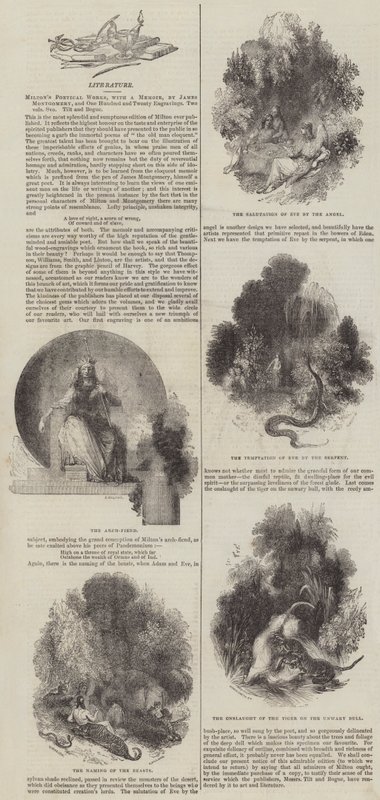 Œuvres poétiques de Milton, avec une biographie par James Montgomery (gravure) - English School