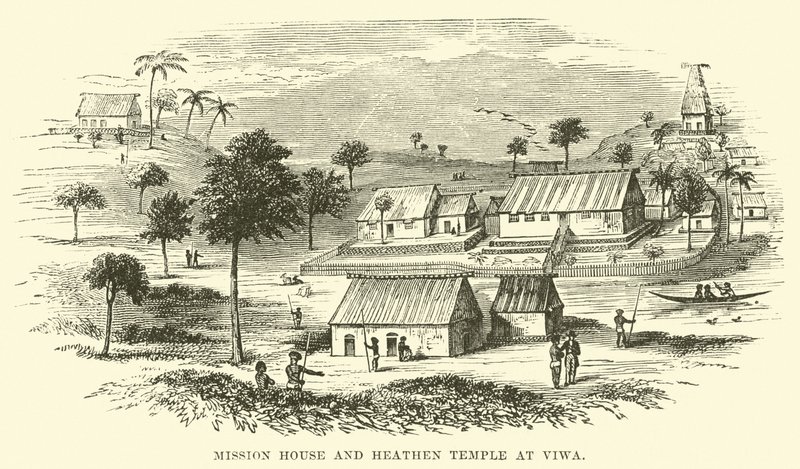 Maison de mission et temple païen à Viwa - English School
