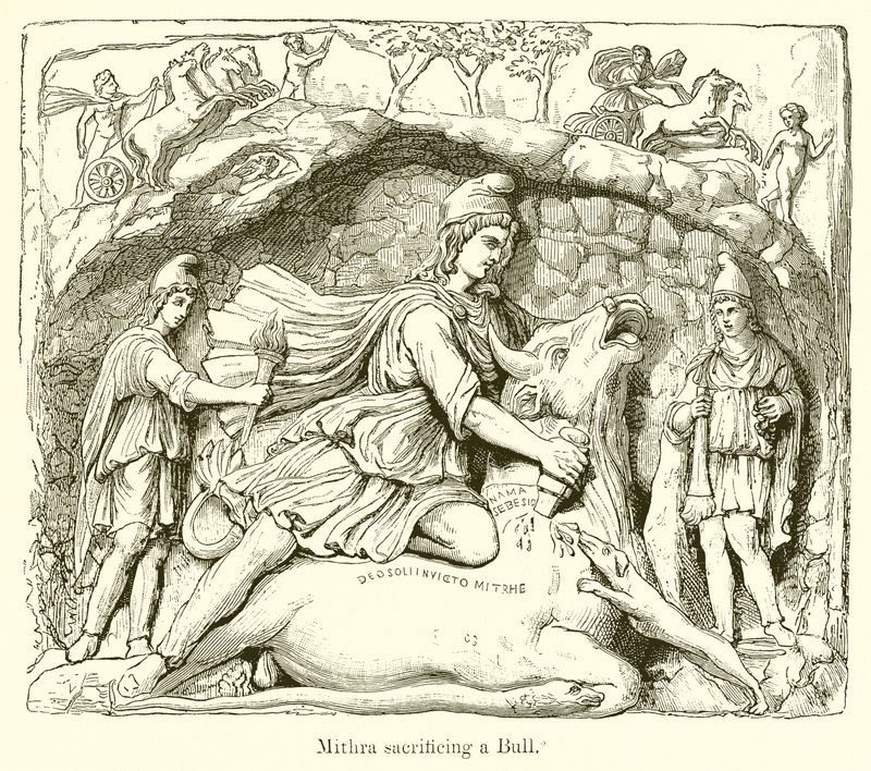 Mithra sacrifiant un taureau - English School