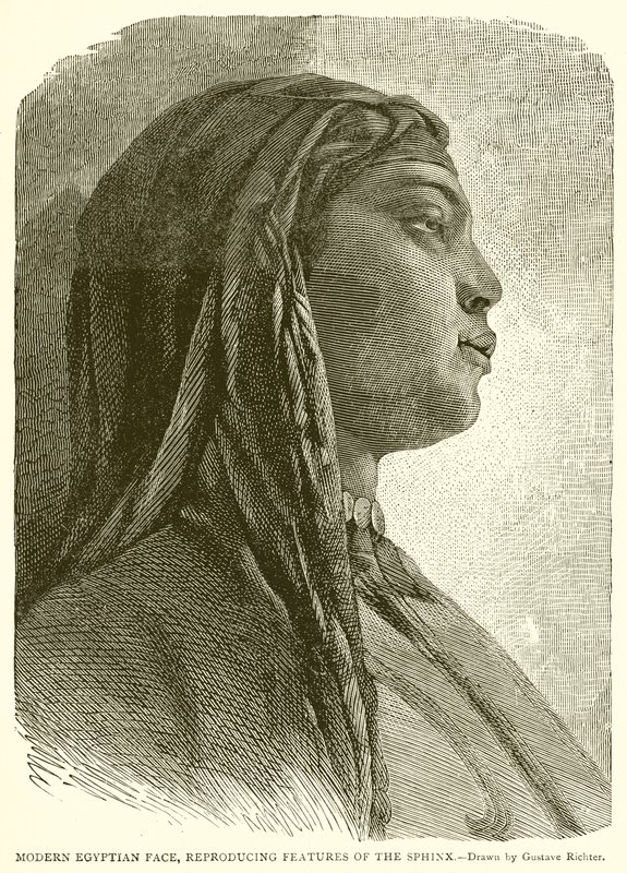 Visage égyptien moderne, reproduisant les traits du Sphinx - English School