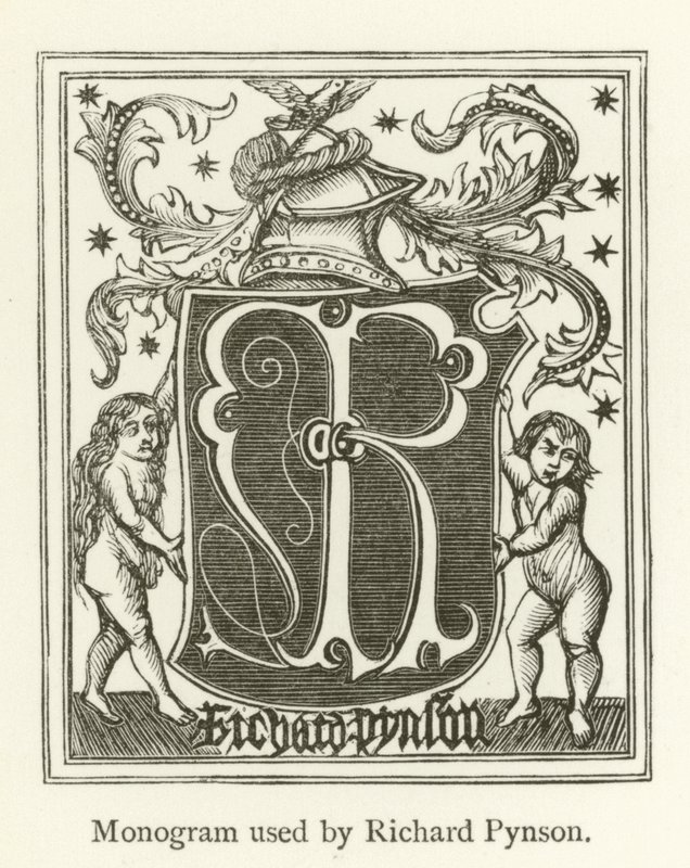Monogramme utilisé par Richard Pynson - English School