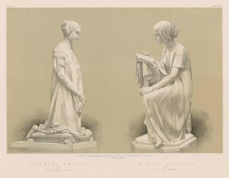 Prière du matin; Une fille lisant - English School