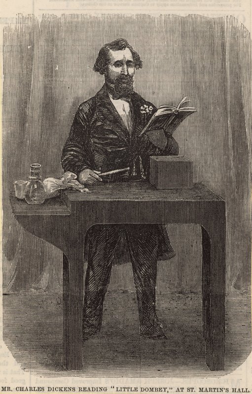 M. Charles Dickens lisant Little Dombey à St Martins Hall - English School