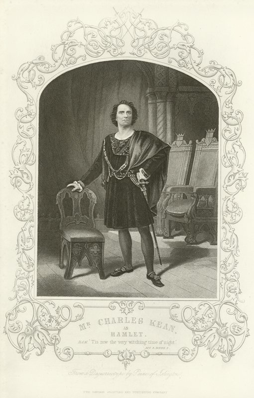 M. Charles Kean comme Hamlet, Hamlet, Acte III, scène II - English School