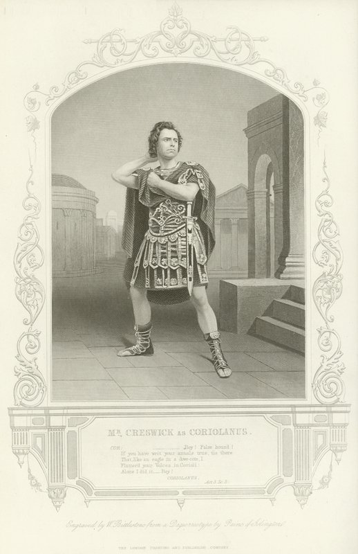M. Creswick comme Coriolan, Coriolan, Acte V, scène III - English School