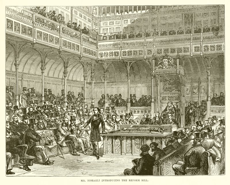 M. Disraeli présentant le projet de loi de réforme - English School