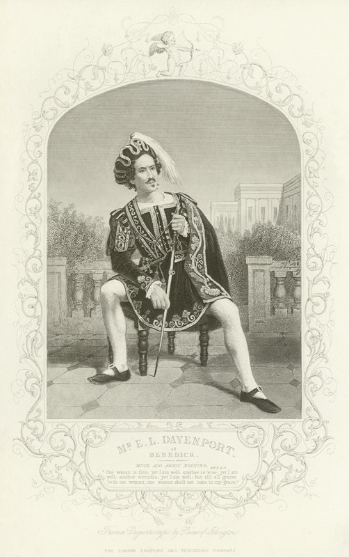 M. E L Davenport en Bénédick, Beaucoup de bruit pour rien, Acte II, scène iii - English School