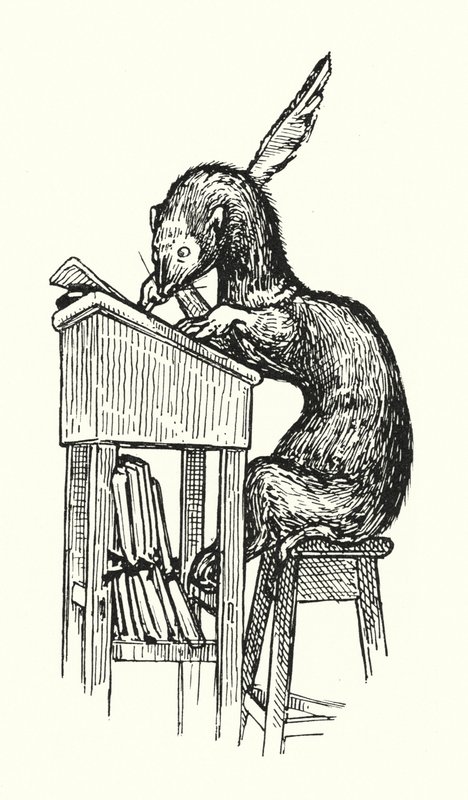 M. Ferret au travail (lithographie) - English School