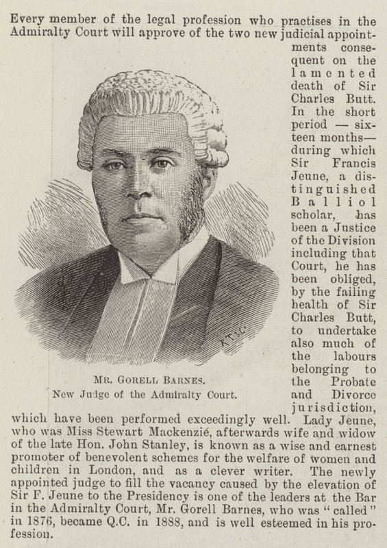 M. Gorell Barnes, nouveau juge de la cour de l
