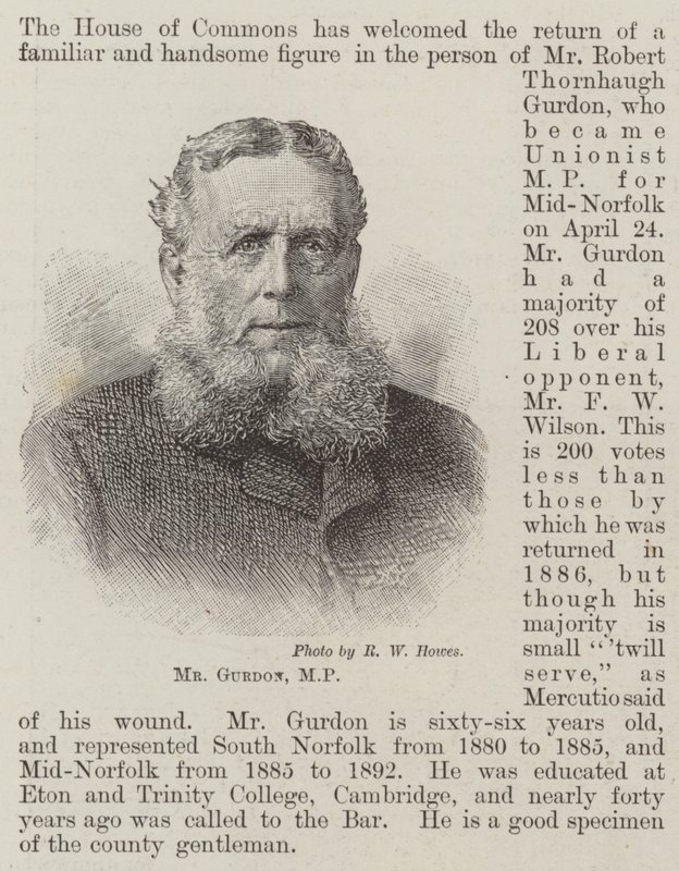 M. Gurdon, MP (gravure) - English School