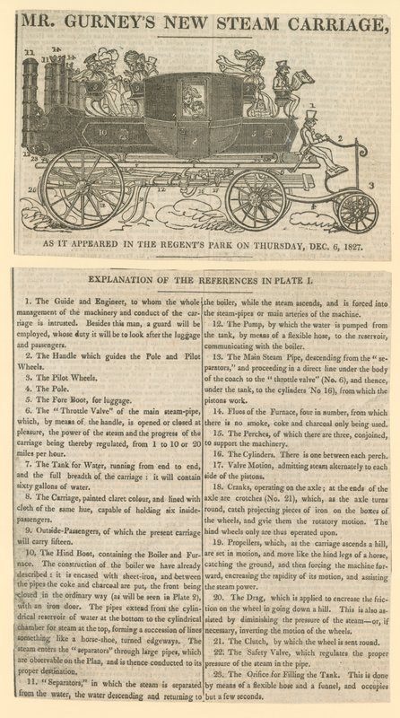 La nouvelle voiture à vapeur de M. Gurney - English School