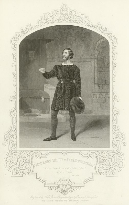 M. Henry Betty comme Faulconbridge, Le Roi Jean, Acte I, scène 1 - English School