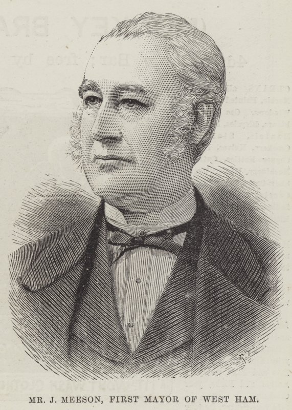 M. J. Meeson, premier maire de West Ham (gravure) - English School