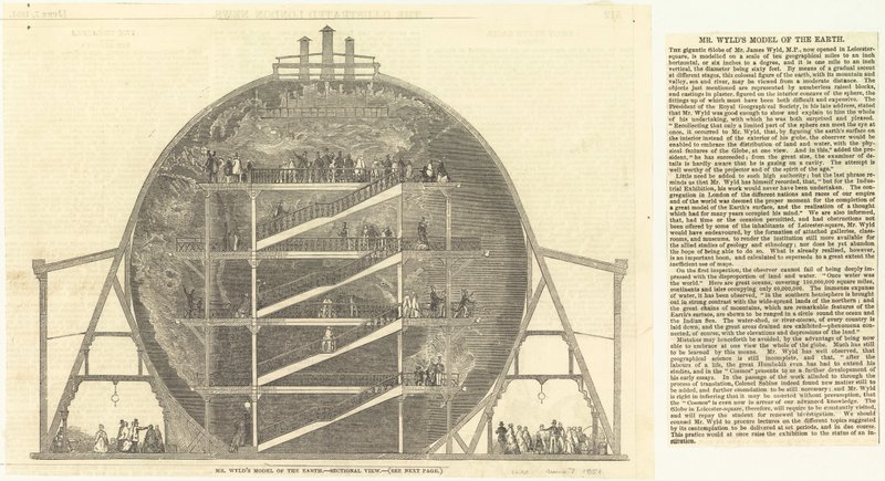 Modèle de la Terre de M. Wyld - Vue en coupe - English School