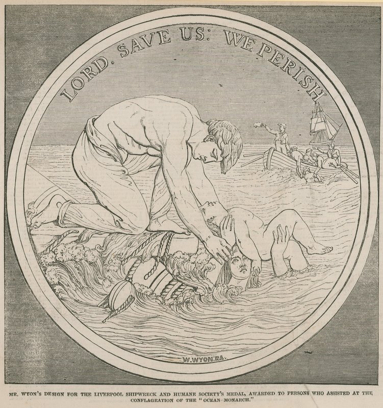 Conception de M. Wyon pour la médaille de la Société de Sauvetage et d