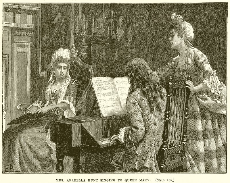 Mme Arabella Hunt chantant pour la reine Mary - English School