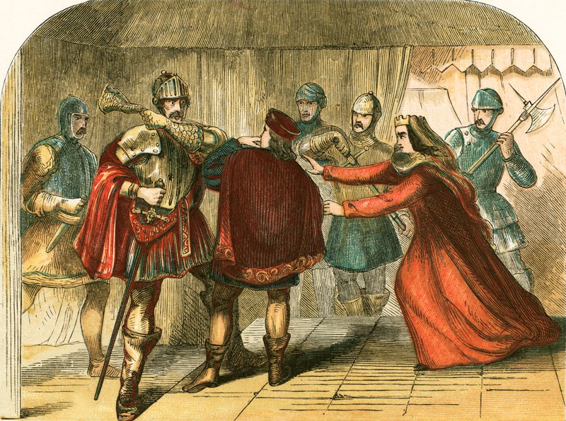 Meurtre du prince de Galles par Édouard IV et ses frères - English School