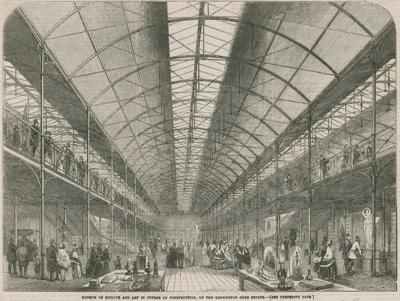 Musée des sciences et des arts en cours de construction, sur le domaine de Kensington Gore - English School