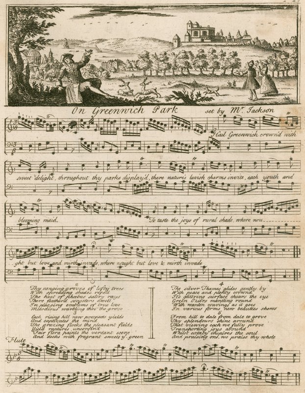 Partition musicale : Sur le Parc de Greenwich, composée par M. Jackson - English School