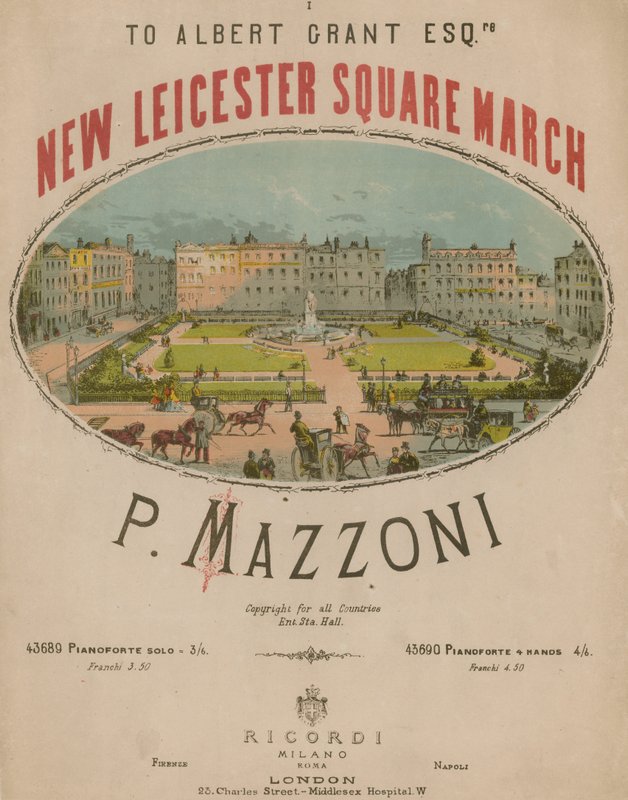 Partition musicale pour New Leicester Square March par P. Mazzoni - English School