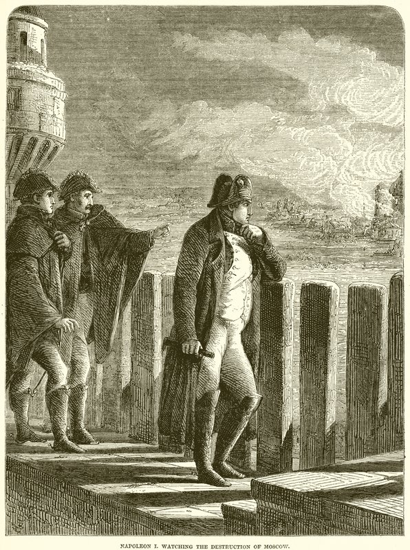 Napoléon Ier regardant la destruction de Moscou - English School