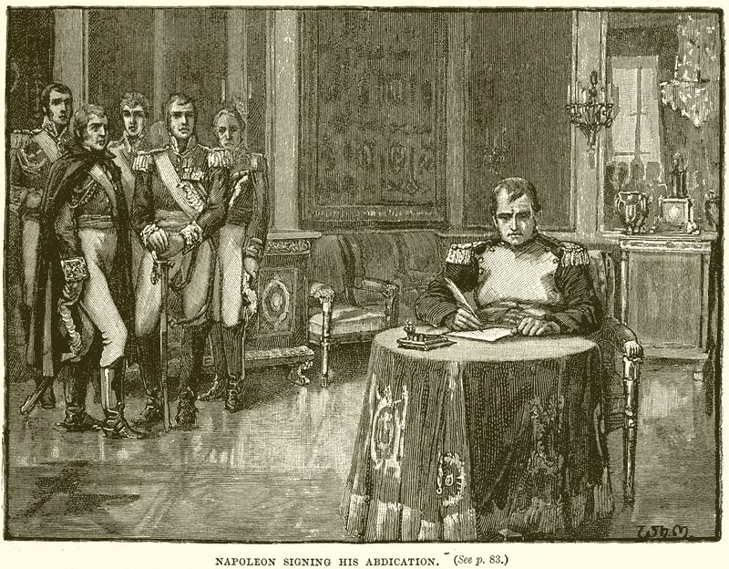 Napoléon signant son abdication - English School