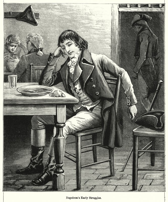 Les premières luttes de Napoléon (gravure) - English School