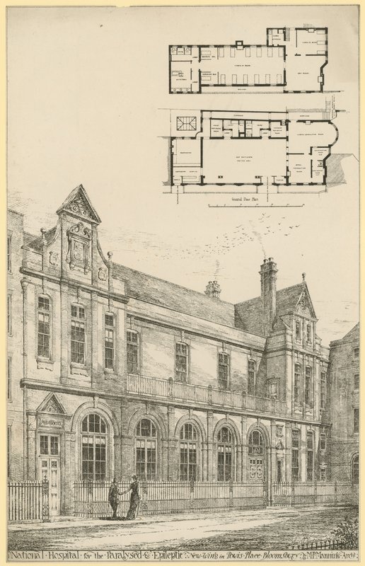 Hôpital National pour les Paralysés et Épileptiques : nouvelle aile à Powis Place, Bloomsbury - English School