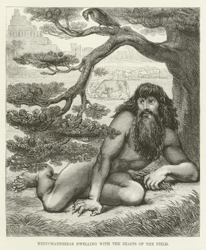 Nabuchodonosor vivant avec les bêtes des champs - English School