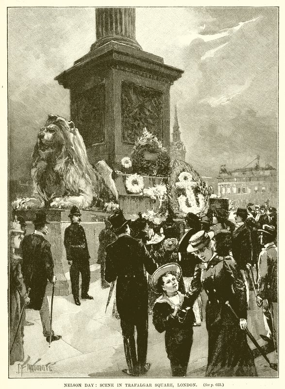 Jour de Nelson : Scène à Trafalgar Square, Londres - English School