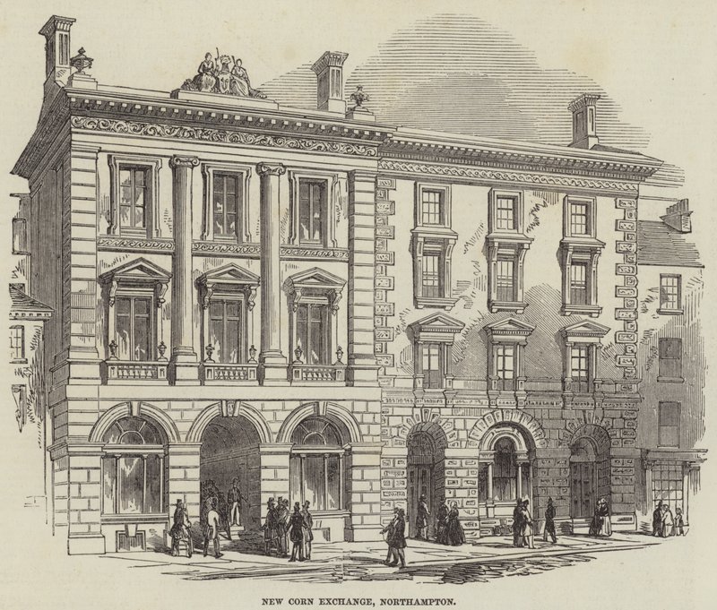 Nouvelle Bourse aux grains, Northampton (gravure) - English School