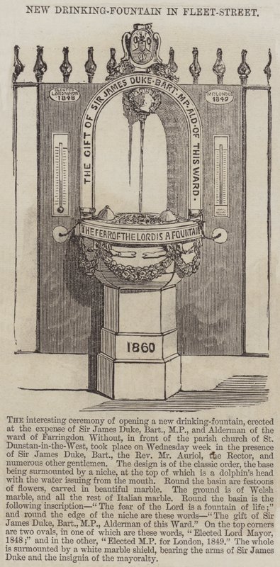 Nouvelle fontaine à boire dans Fleet-Street - English School