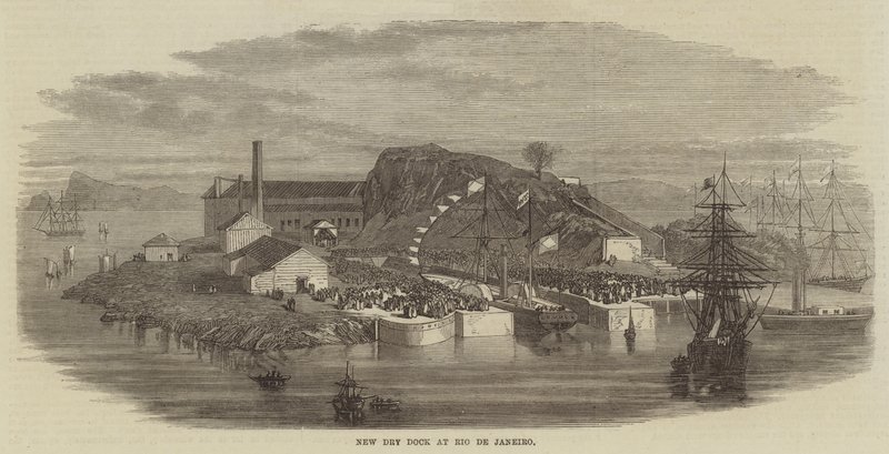 Nouveau bassin de radoub à Rio de Janeiro (gravure) - English School