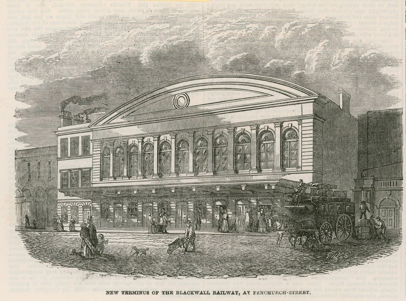 Nouveau terminus du chemin de fer de Blackwall à Fenchurch Street, Londres - English School