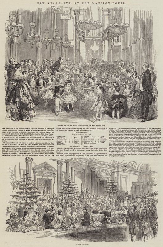 Réveillon du Nouvel An, à la Mansion-House (gravure) - English School