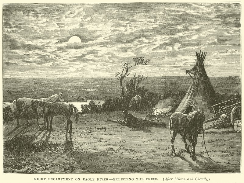 Campement nocturne sur la rivière Eagle, attendant les Cris - English School
