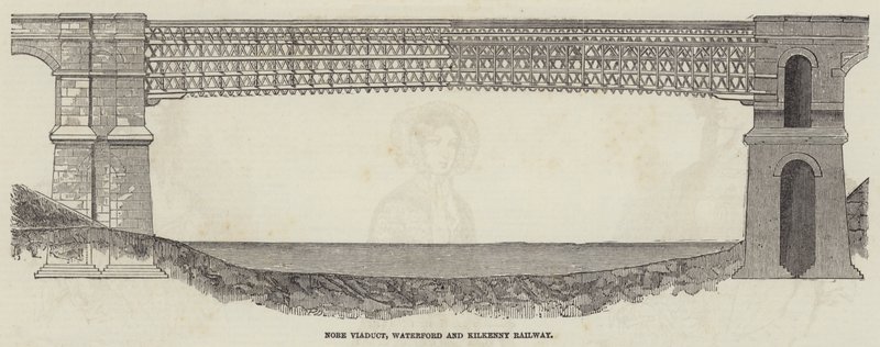 Viaduc de Nore, chemin de fer de Waterford et Kilkenny (gravure) - English School
