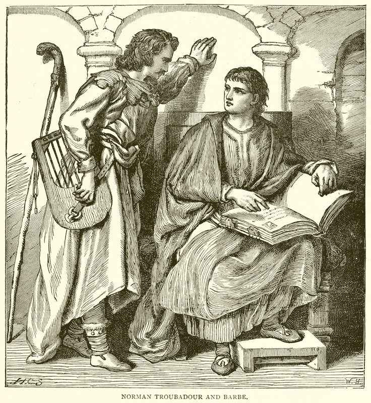 Troubadour normand et barge - English School