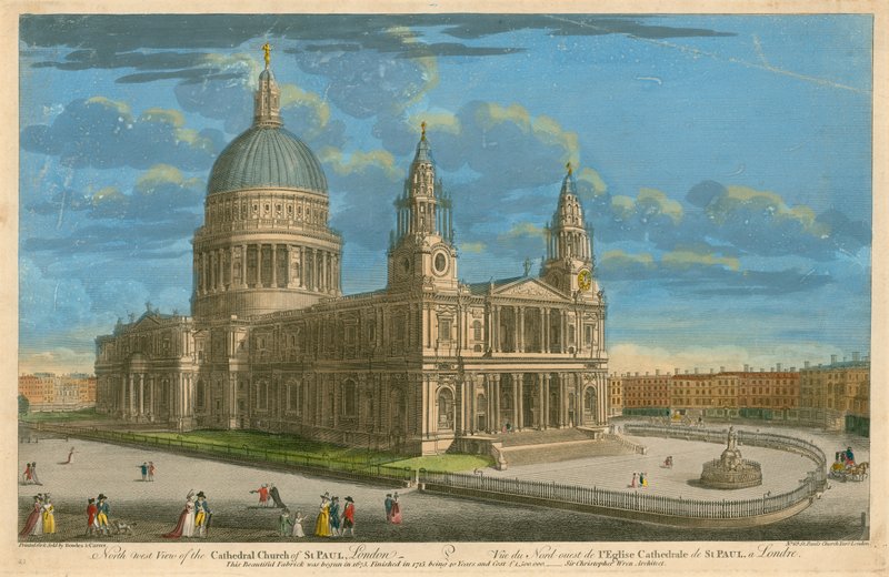 Vue nord-ouest de la cathédrale Saint-Paul, Londres - English School
