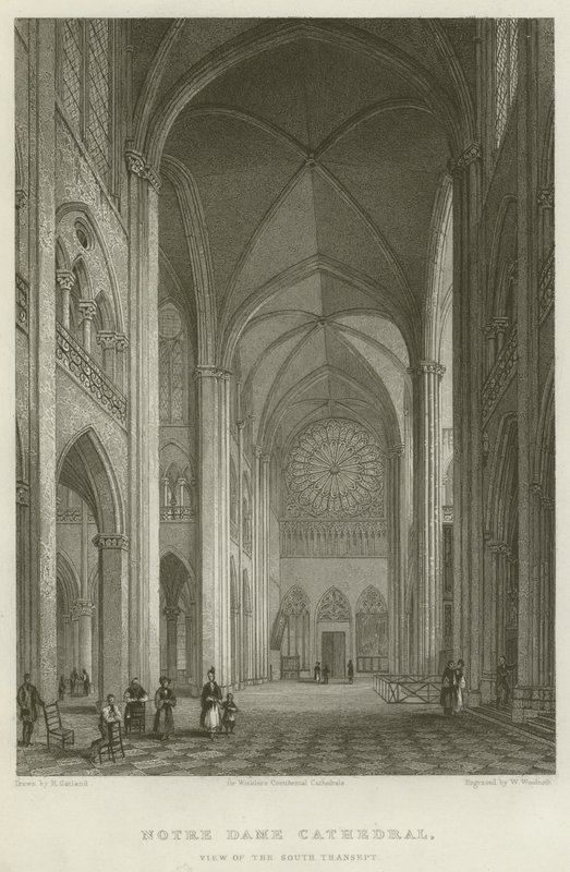 Cathédrale Notre-Dame, vue du transept sud (gravure) - English School