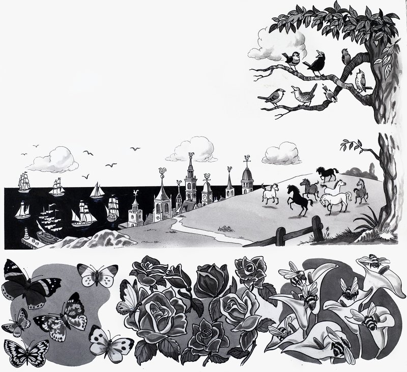 Illustration de comptine - English School