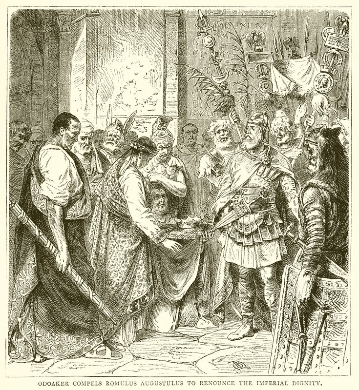 Odoacre force Romulus Augustulus à renoncer à la dignité impériale - English School