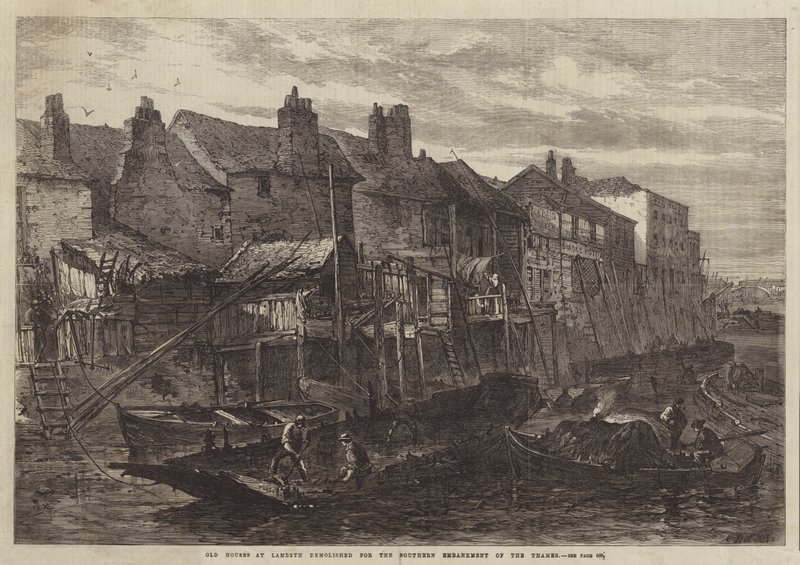 Vieilles maisons à Lambeth démolies pour l