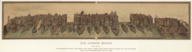 Ancien pont de Londres vers 1600 - English School