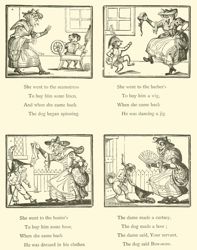 Vieille Mère Hubbard et son chien - English School