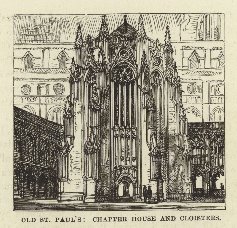 Ancienne cathédrale de St Paul, salle capitulaire et cloîtres - English School