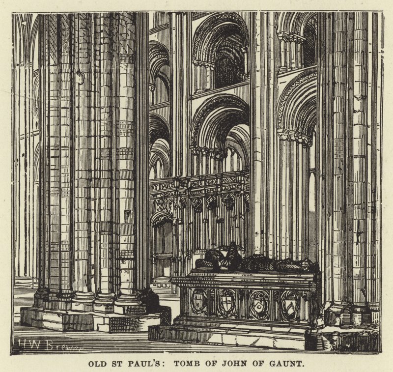 Ancienne cathédrale de St Paul, tombeau de Jean de Gand - English School