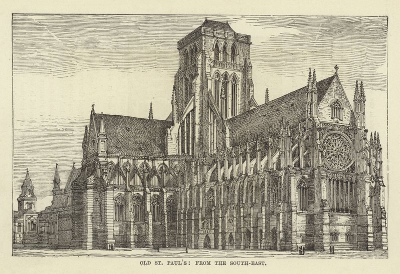 Ancienne cathédrale de St Paul, vue du sud-est - English School