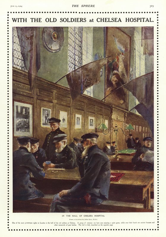 Vieux soldats dans le hall de l
