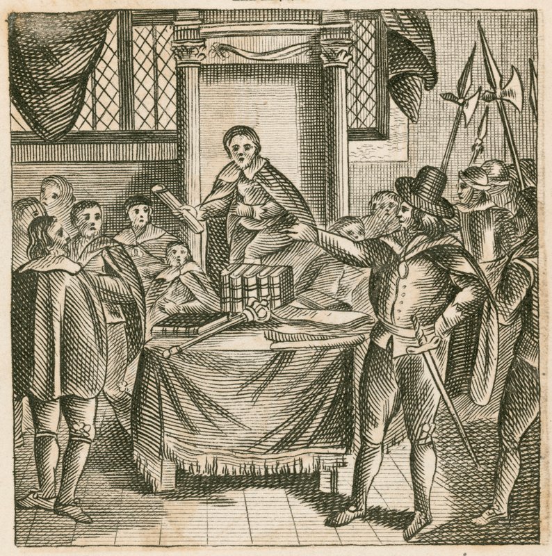 Oliver Cromwell dissolvant le Parlement croupion - English School